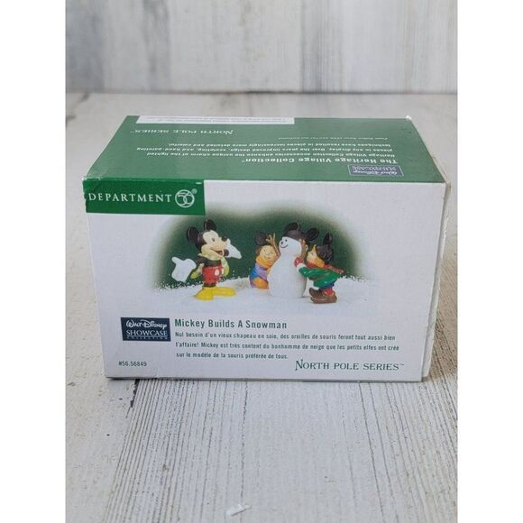 Dept 56 56849 Mickey Builds A Snowman Disney village accessory xmas - Picture 1 of 6